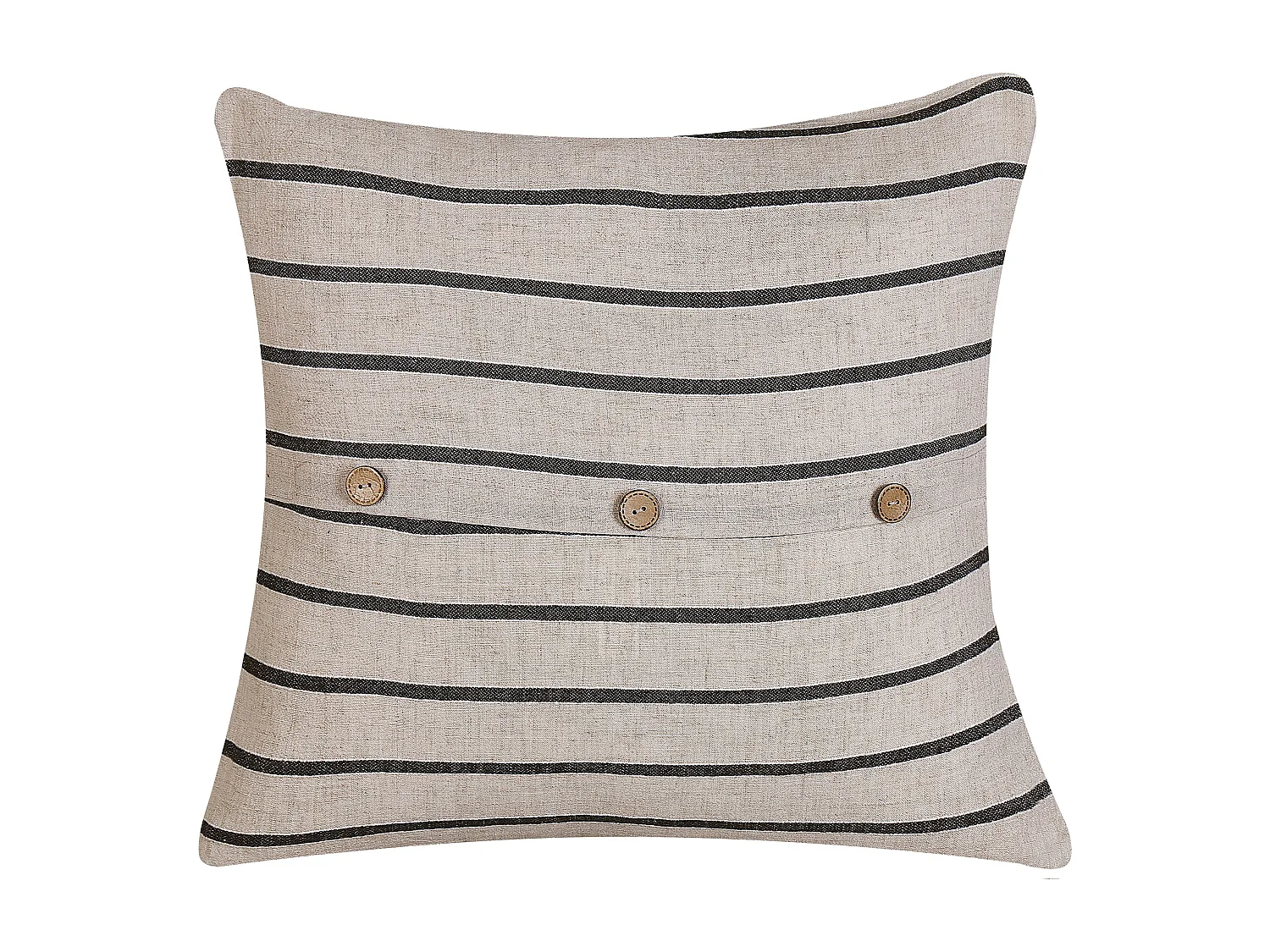 Set van 2 decoratieve kussens CYNARA Katoen 43 x 43 cm Beige Gestreept