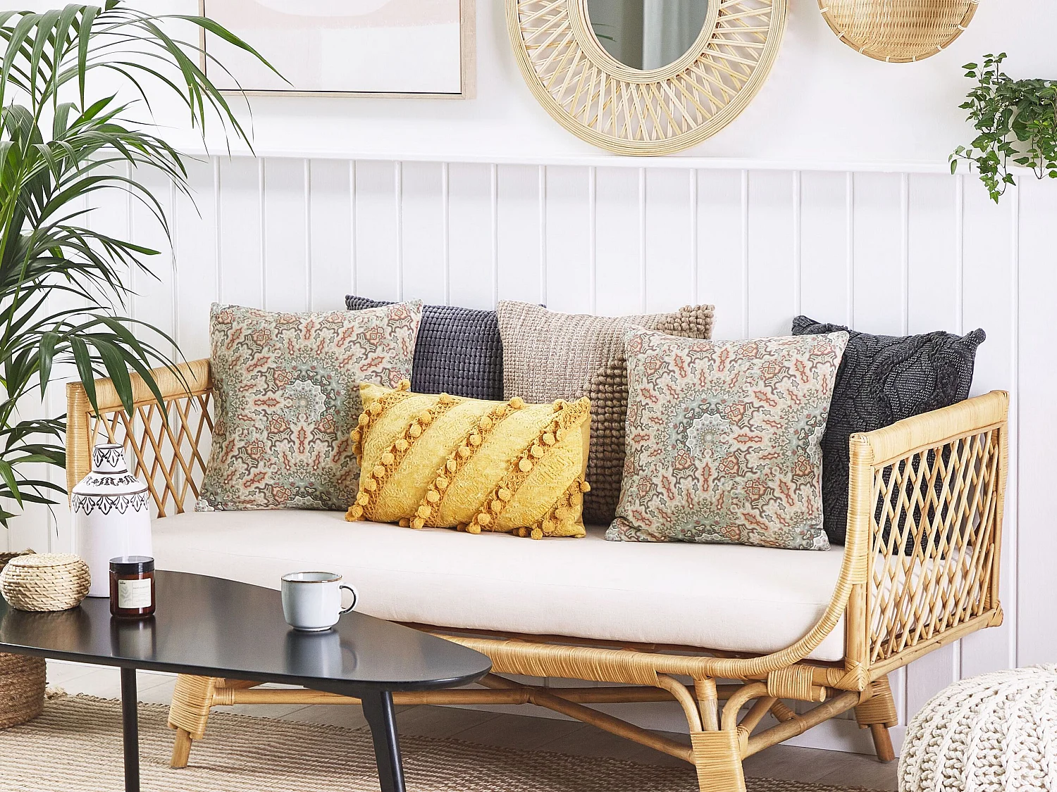 Set van 2 decoratieve kussens VRIESEA 45 x 45 cm Multicolor Abstract patroon