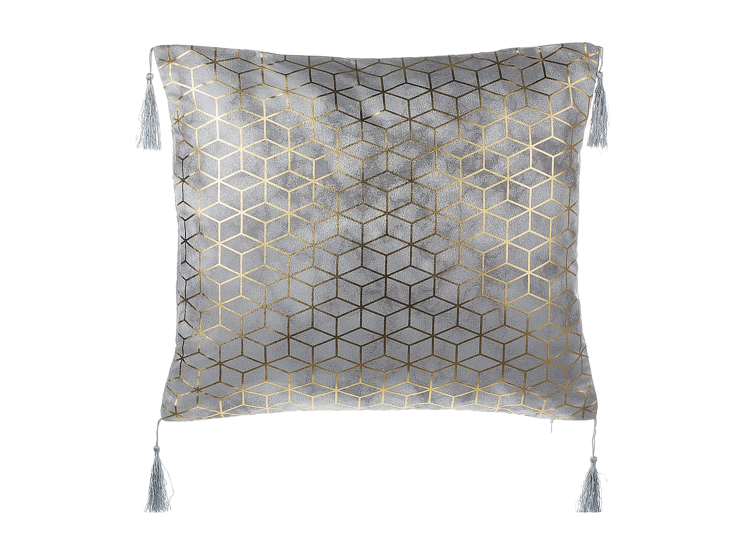 Set di 2 cuscini CAMELLIA 45 x 45 cm Grigio Trama geometrica