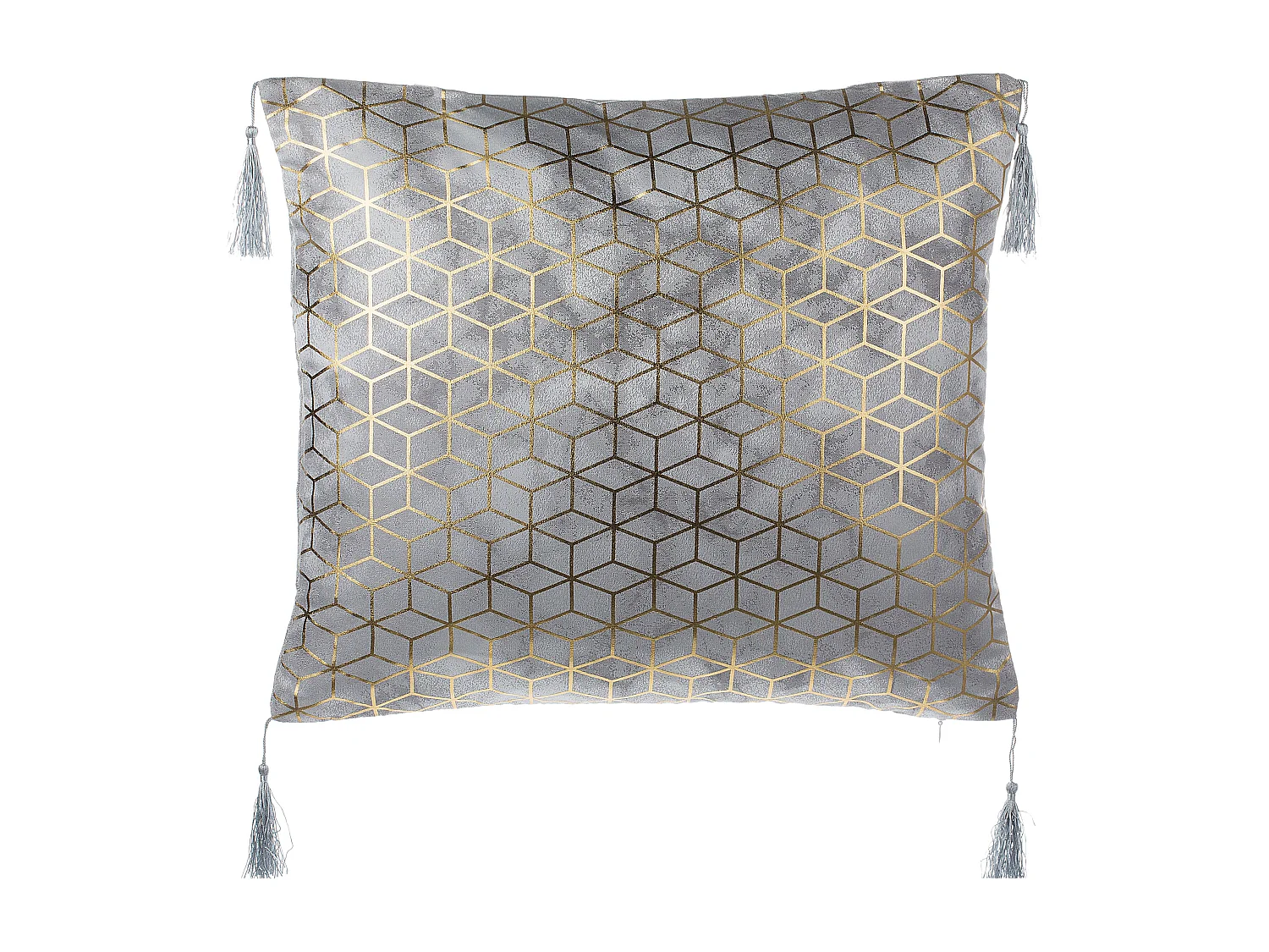 Set di 2 cuscini CAMELLIA 45 x 45 cm Grigio Trama geometrica