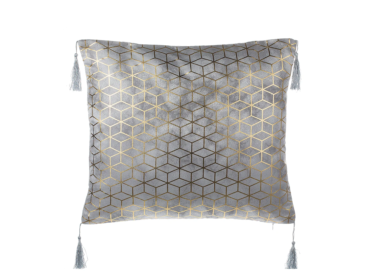 Set of 2 Decorative Cushions YARINA 45 x 45 cm Grey Geometric Pattern