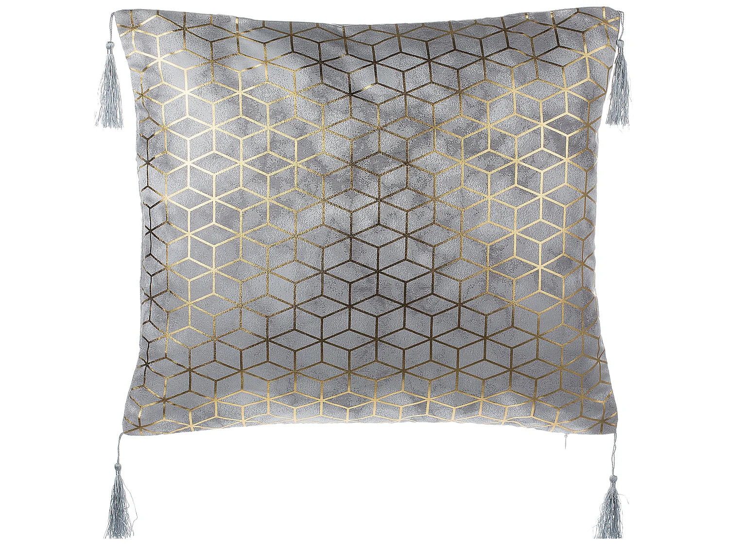 Set of 2 Decorative Cushions YARINA 45 x 45 cm Grey Geometric Pattern