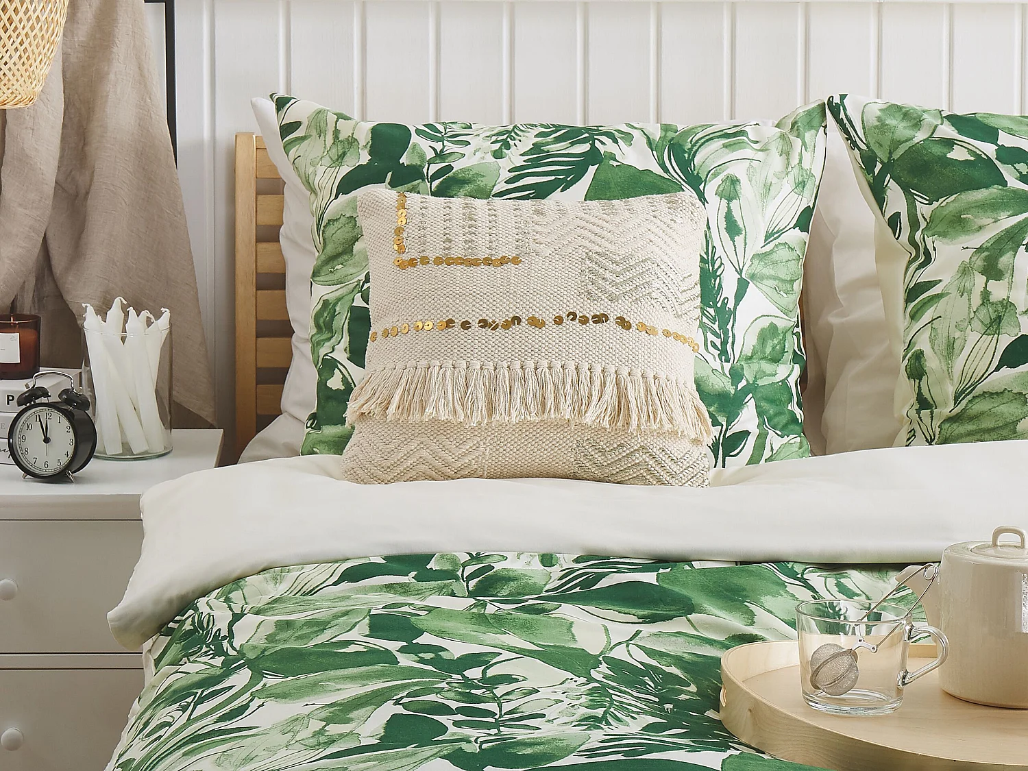 Dekokissen 2er Set Boho beige 45 x 45 cm Baumwolle quadratisch Vayali