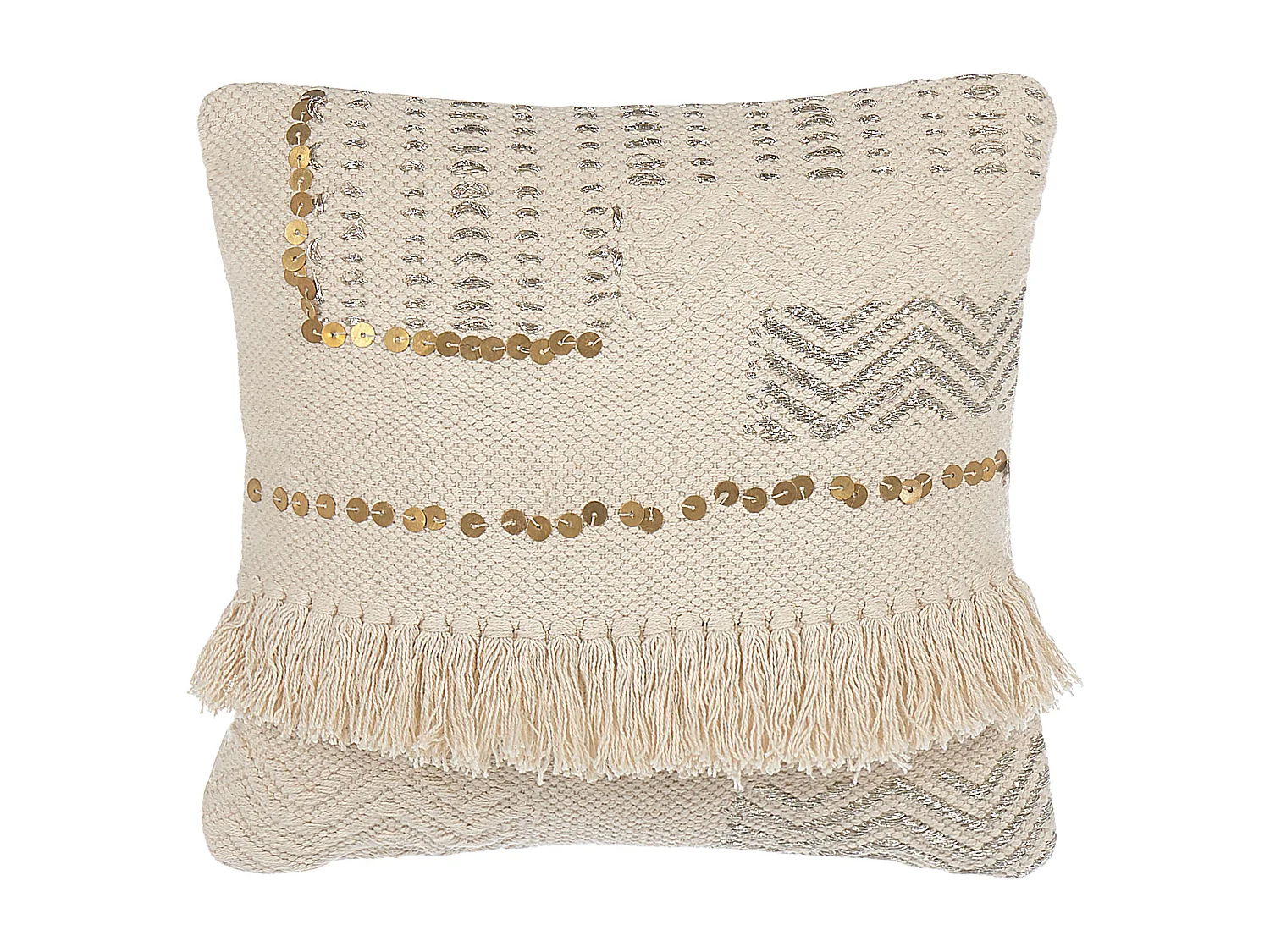 Lot de 2 coussins décoratifs VAYALI Coton 45 x 45 cm Beige À rayure