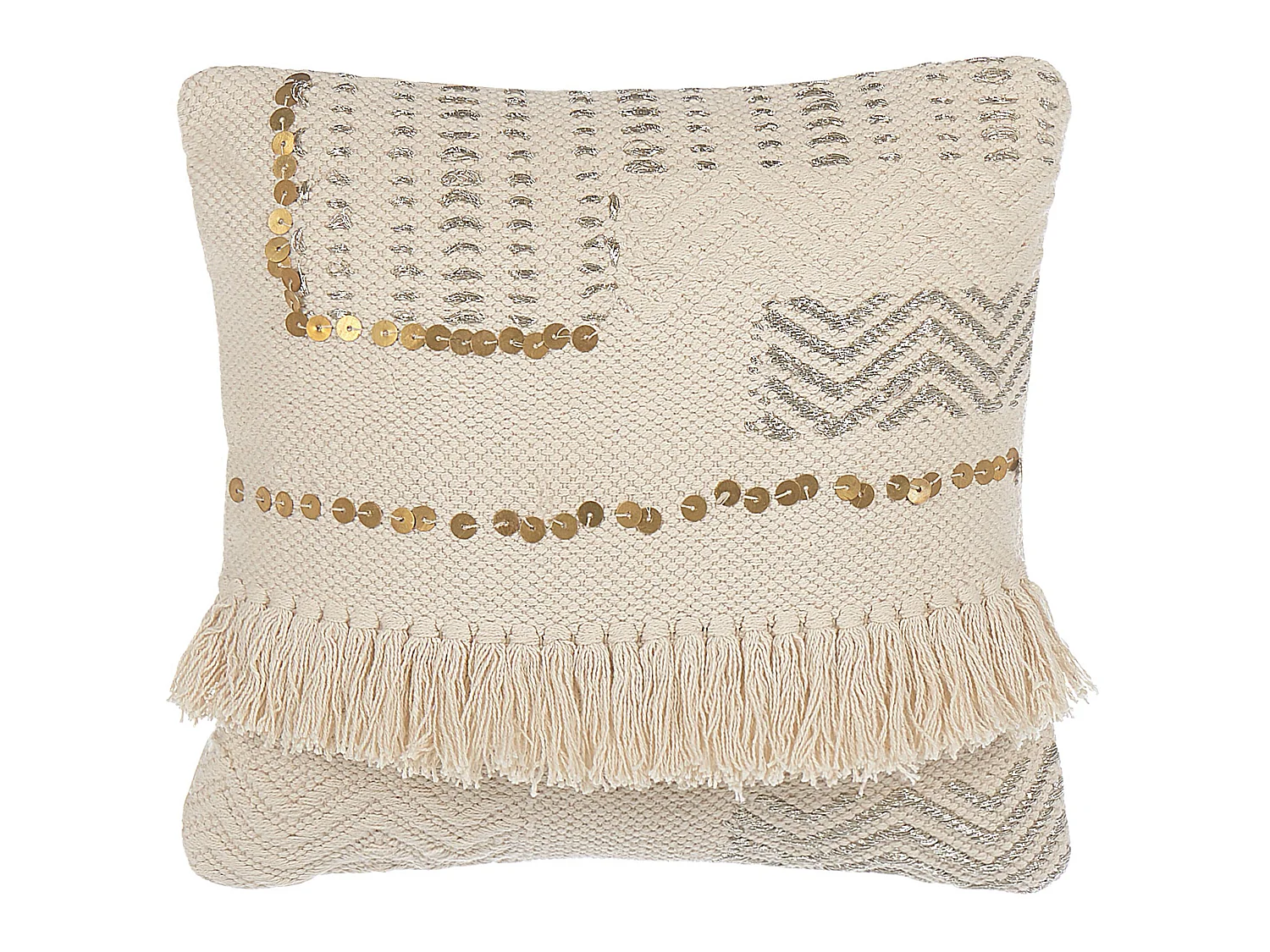 Lot de 2 coussins décoratifs VAYALI Coton 45 x 45 cm Beige À rayure