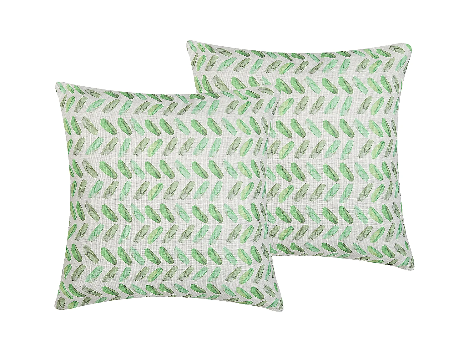 Lot de 2 coussins décoratifs PRUNUS 45 x 45 cm Vert Motif abstrait