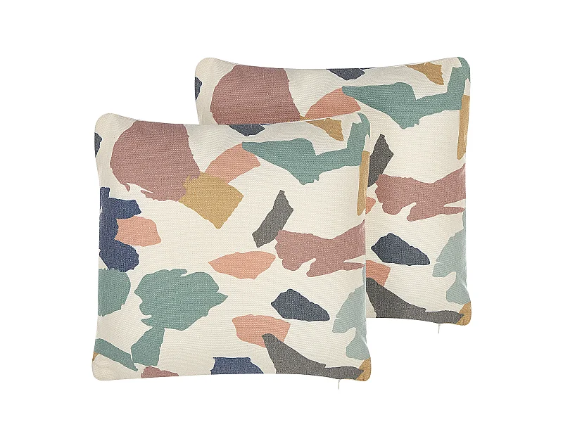 Set di 2 cuscini FOTHERGILLA 45 x 45 cm Multicolore Trama astratta