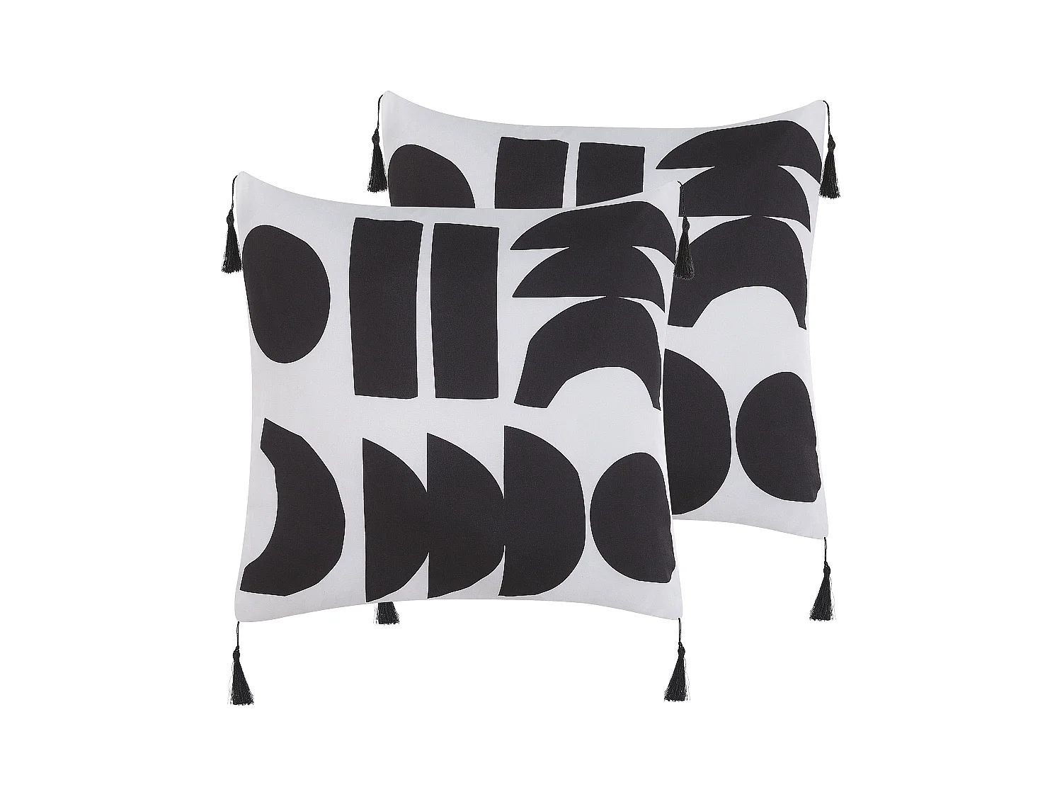 Lot de 2 coussins décoratifs LIRIOPE 45 x 45 cm Noir/blanc Motif géométrique