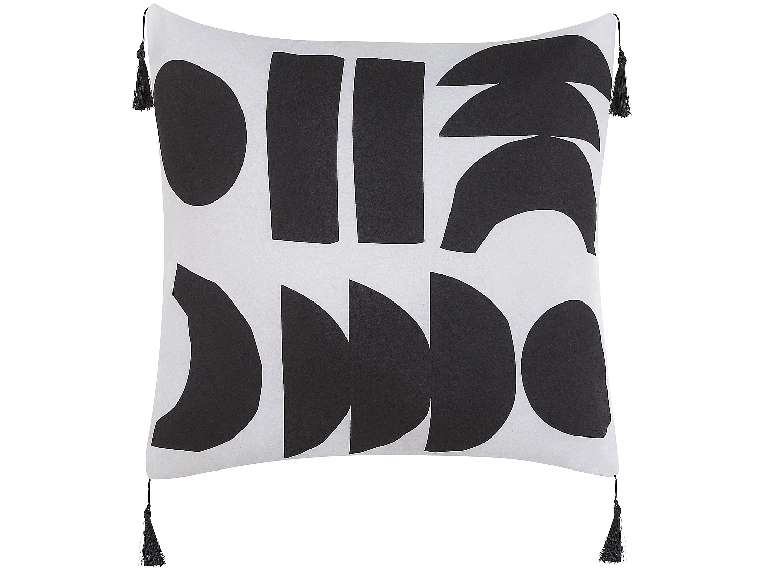 Conjunto de 2 almofadas decorativas LIRIOPE 45 x 45 cm Preto/Branco Padrão geométrico