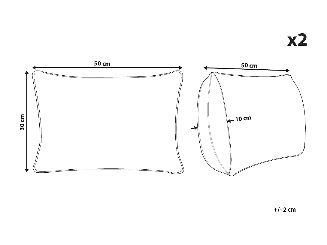 Lot de 2 coussins décoratifs SVEN 30 x 50 cm Rouge Motif de Noël