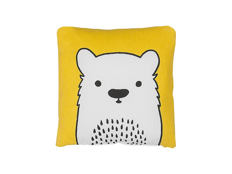 Dekokissen Baumwolle Bärmotiv gelb 45 x 45 cm Kinderzimmer Waranasi