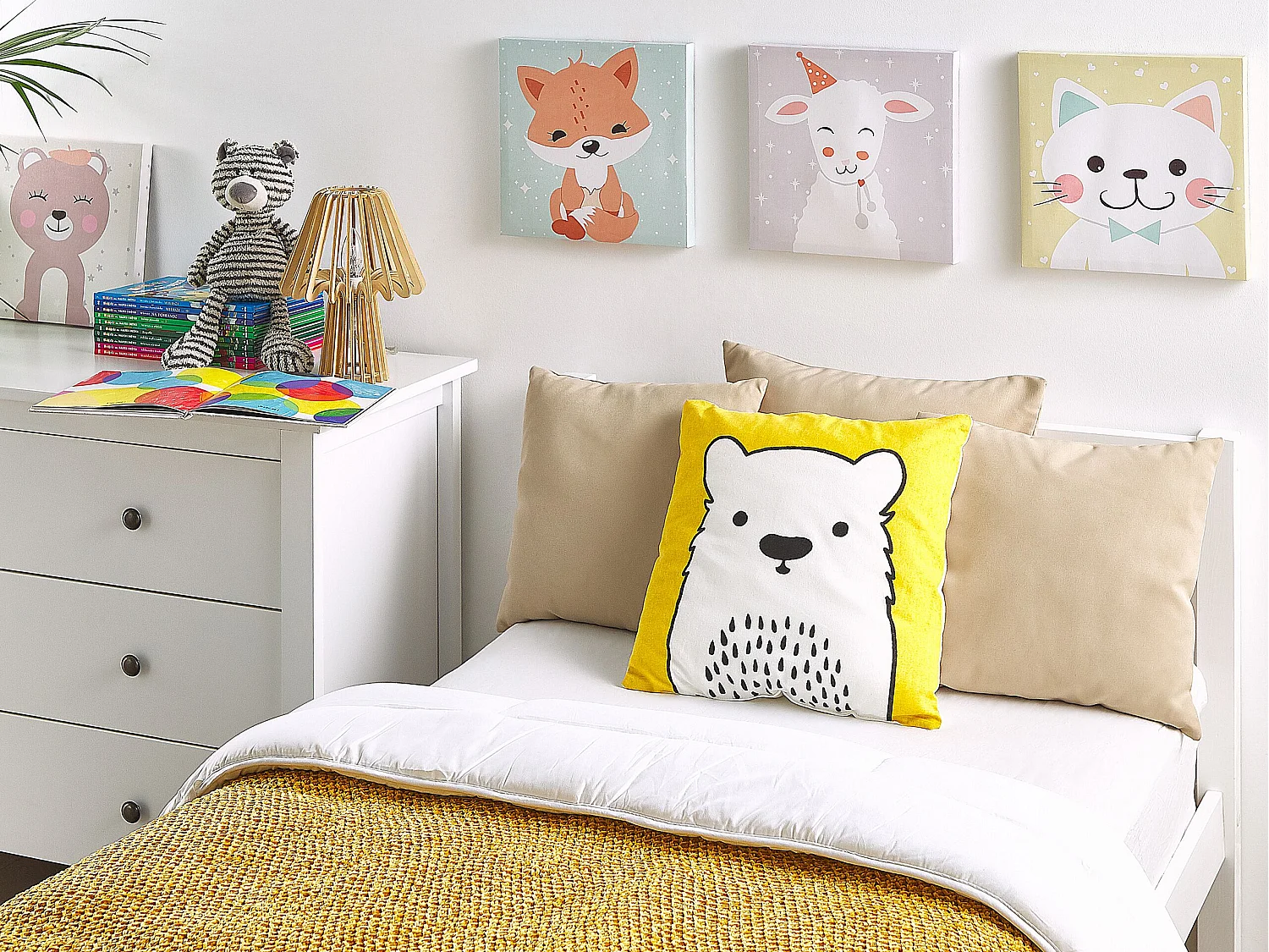Throw Cushion WARANASI Cotton 45 x 45 cm Yellow