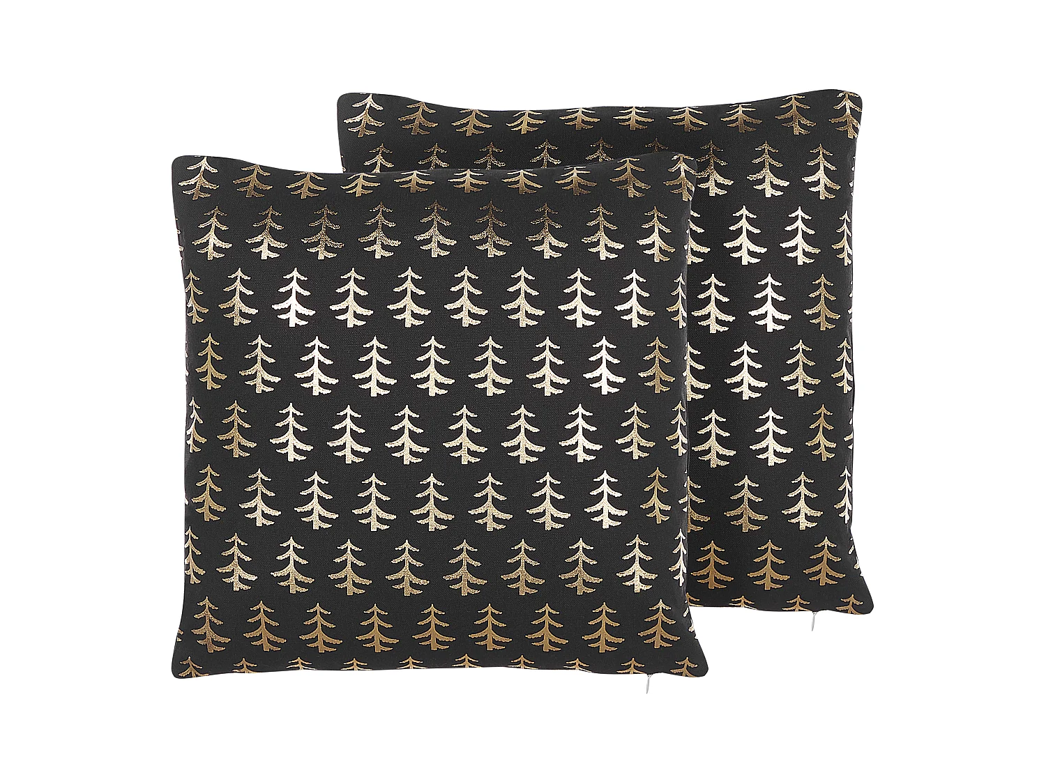 Lot de 2 coussins décoratifs LEROY Coton 45 x 45 cm Noir Motif de Noël