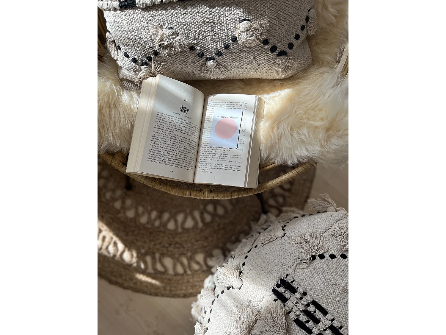 Conjunto de 2 cojines decorativos THONDI Algodón 45 x 45 cm Beige A rayas