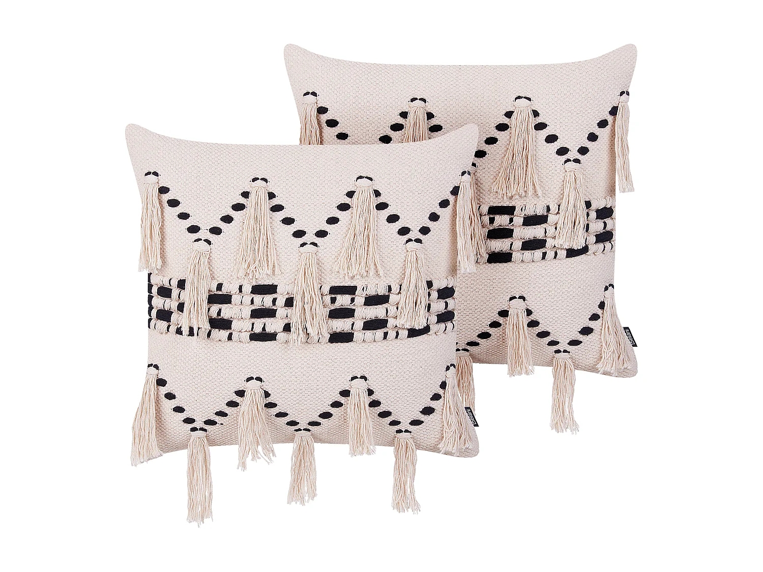 Set di 2 cuscini THONDI Cotone 45 x 45 cm Beige A strisce