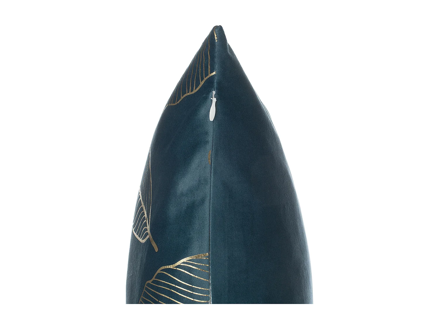 Lot de 2 coussins décoratifs FREESIA Velours 45 x 45 cm Bleu paon Motif de plante