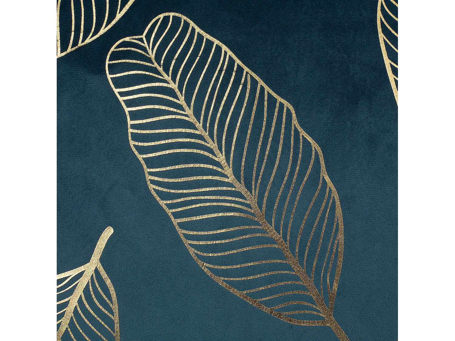 Lot de 2 coussins décoratifs FREESIA Velours 45 x 45 cm Bleu paon Motif de plante