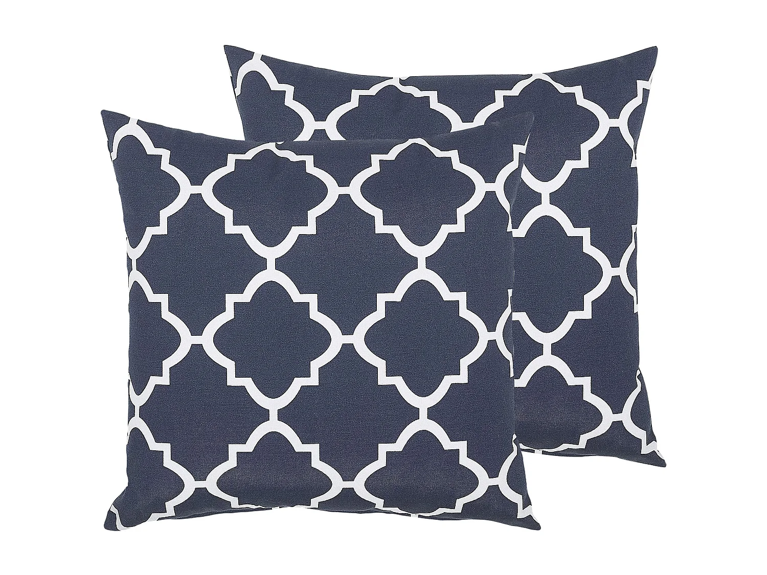 Zestaw 2 poduszek ogrodowych SOFADES Wzór marokańskiej koniczyny 40 x 40 cm Granatowy