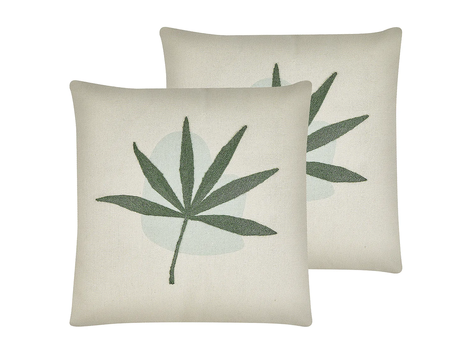 Lot de 2 coussins décoratifs DAVALLIA 45 x 45 cm Vert Motif de plante