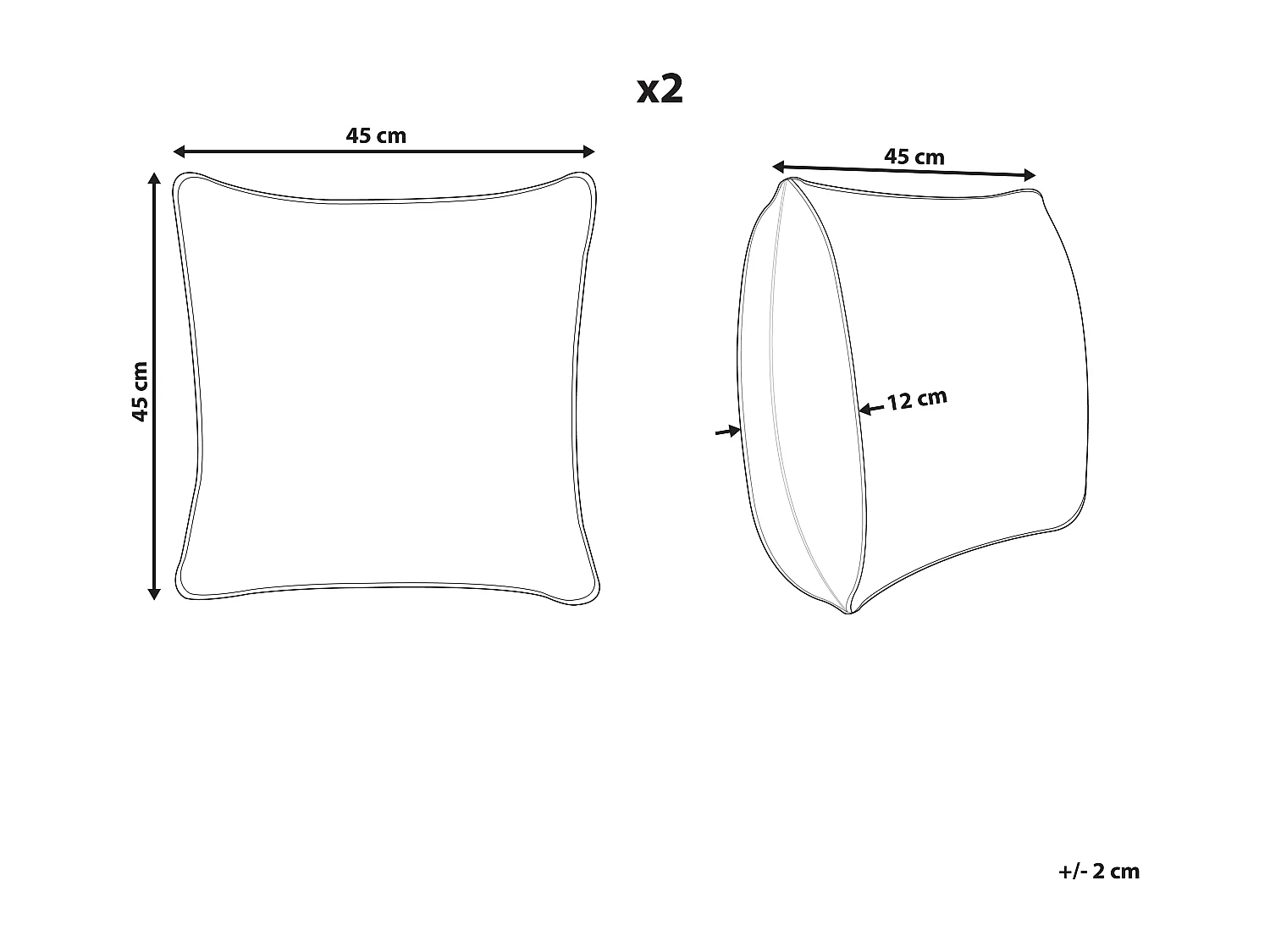 Set van 2 decoratieve kussens MEADOWFOAM Katoen 45 x 45 cm Wit Abstract patroon
