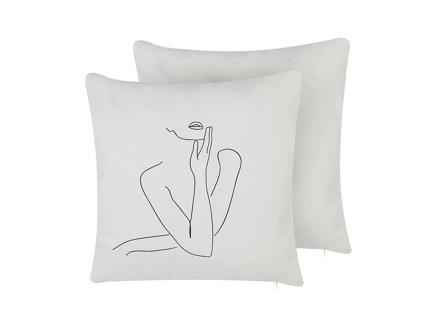 Lot de 2 coussins décoratifs MEADOWFOAM Coton 45 x 45 cm Blanc Motif abstrait