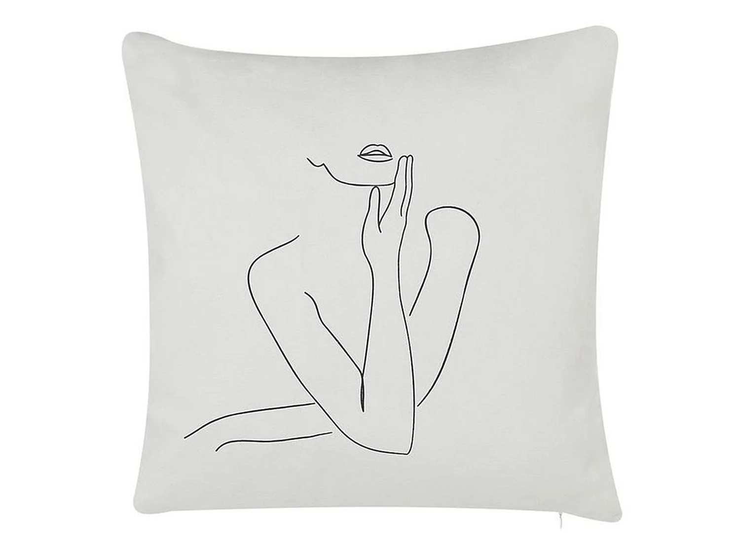 Set of 2 Decorative Cushions MEADOWFOAM Cotton 45 x 45 cm White Abstract Pattern