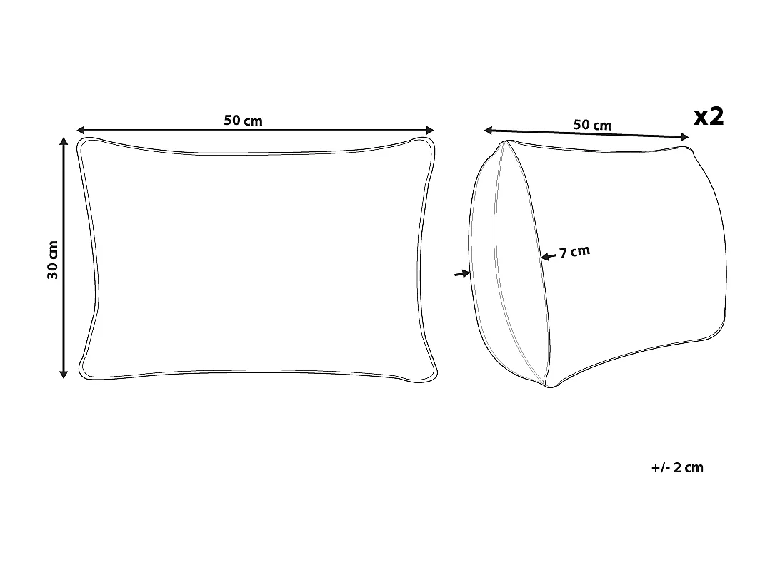 Zestaw 2 poduszek dekoracyjnych PULMONARIA 30 x 50 cm Beżowy Wzór geometryczny