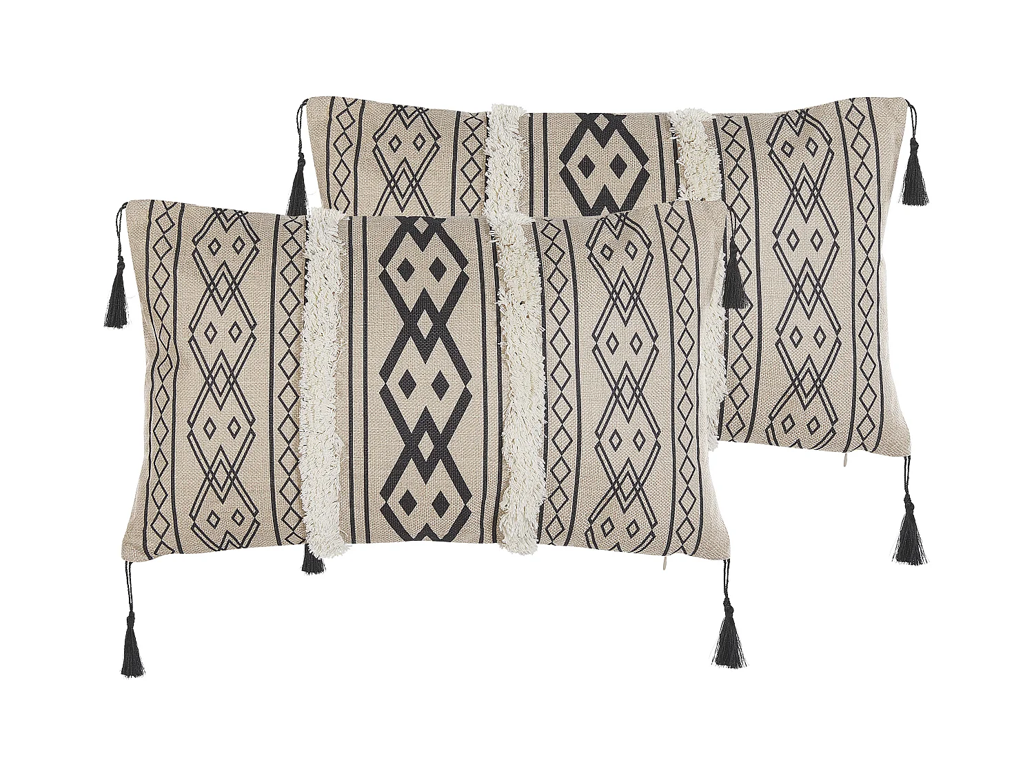 Dekokissen 2er Set PULMONARIA 30 x 50 cm Beige Geometrisches Muster