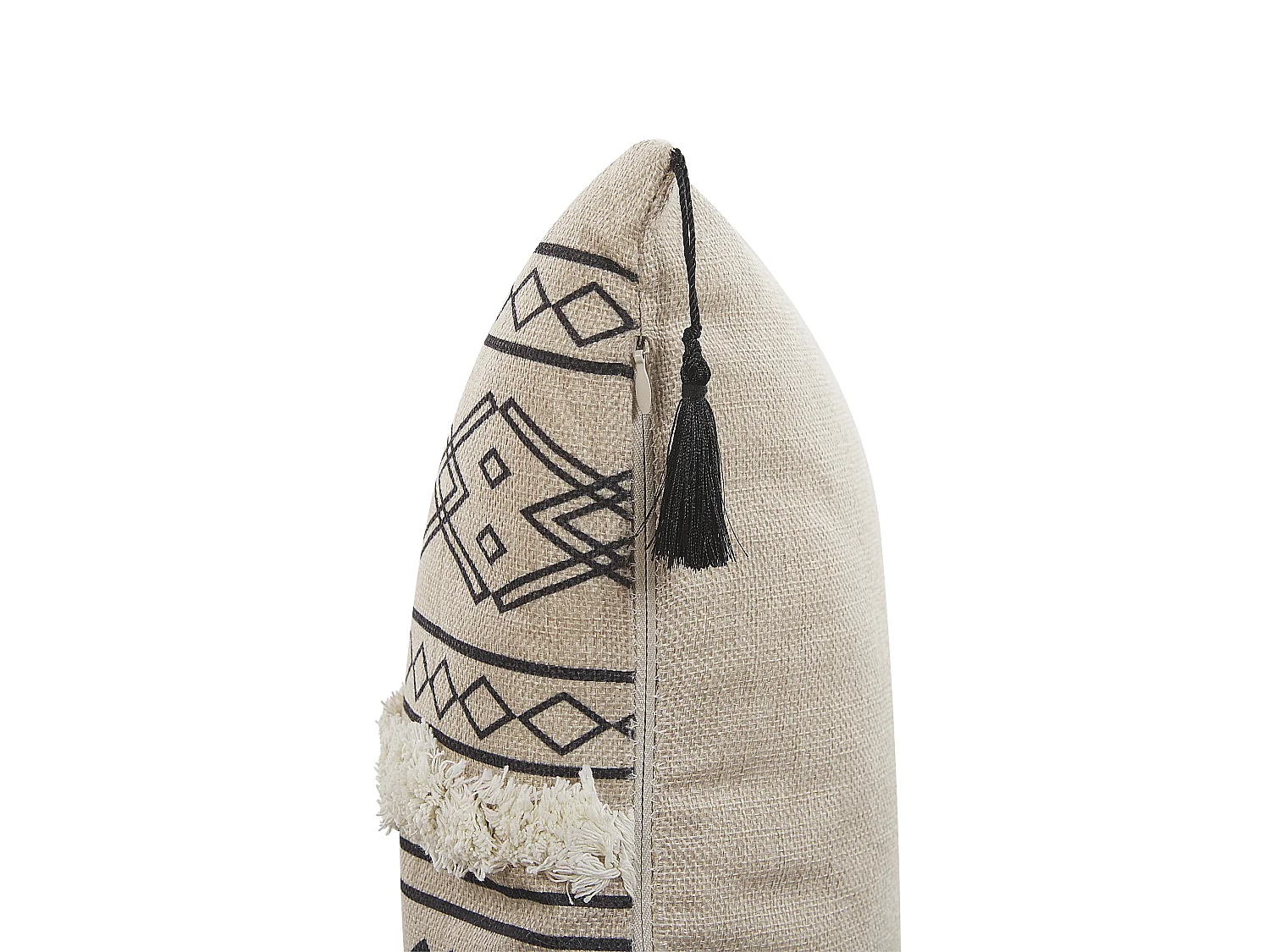 Lot de 2 coussins décoratifs PULMONARIA 30 x 50 cm Beige Motif géométrique