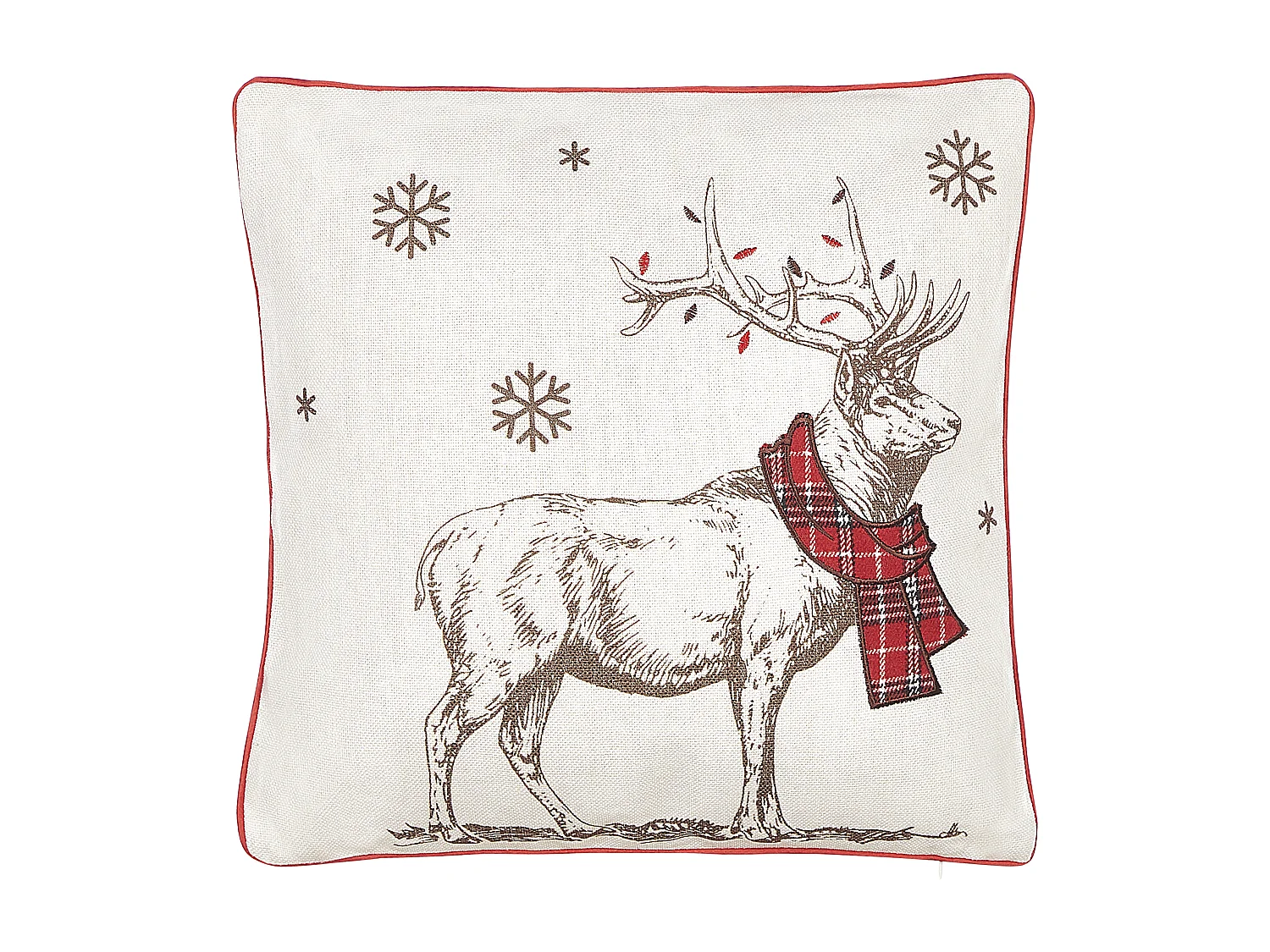 Lot de 2 coussins décoratifs SVEN 45 x 45 cm Rouge Motif de Noël