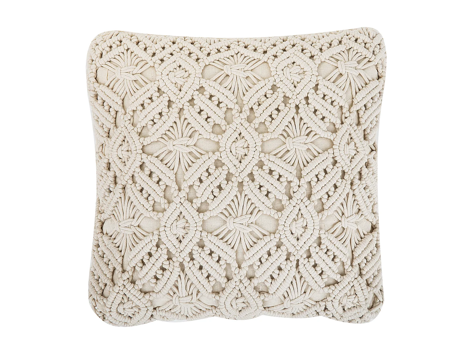 Lot de 2 coussins décoratifs ESENKOY Coton 50 x 50 cm Beige clair Motif géométrique