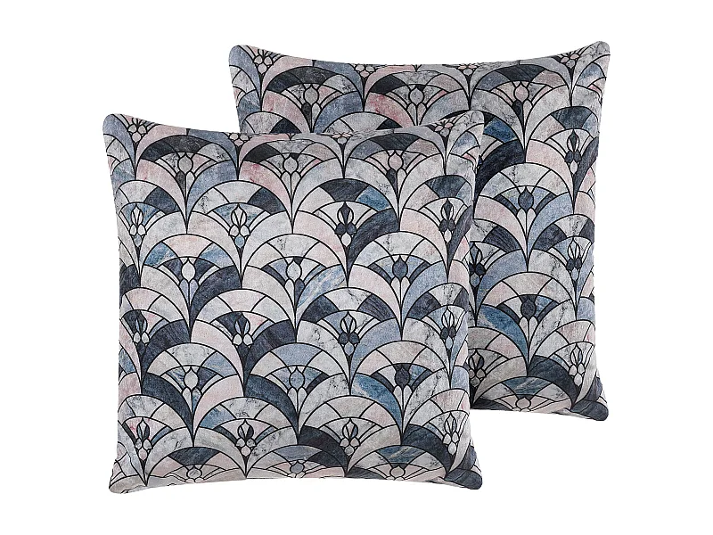 Set di 2 cuscini KOODAL 45 x 45 cm Multicolore Trama geometrica