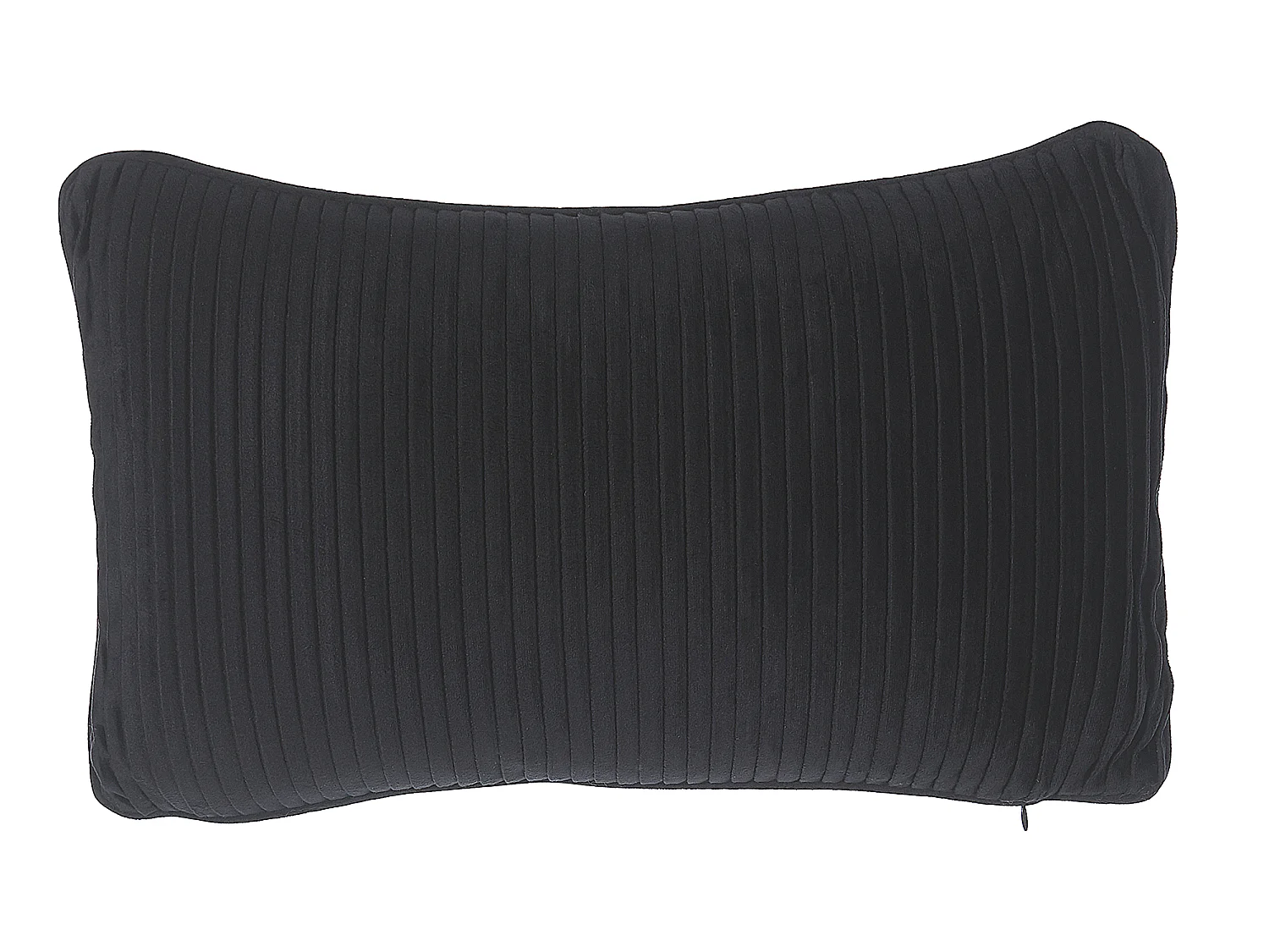 Conjunto de 2 almofadas decorativas GUDARI Veludo 30 x 50 cm Preto Às riscas