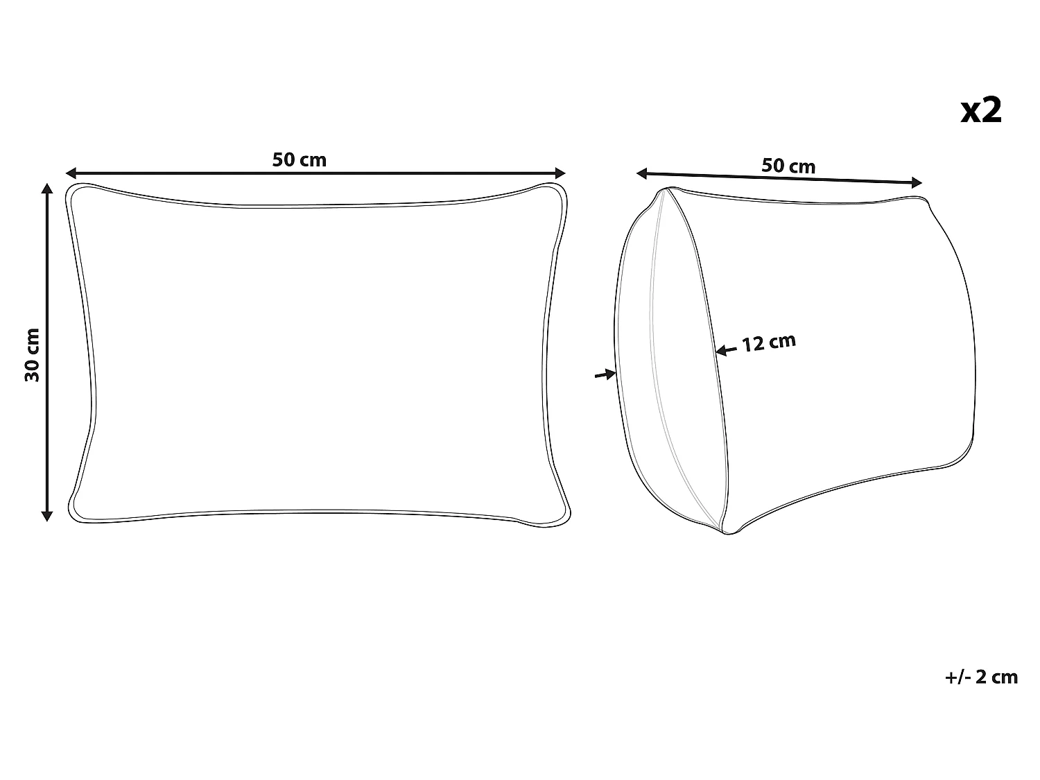 Dekokissen 2er Set Streifenmuster 30 x 50 m Polsterbezug schwarz Gudari