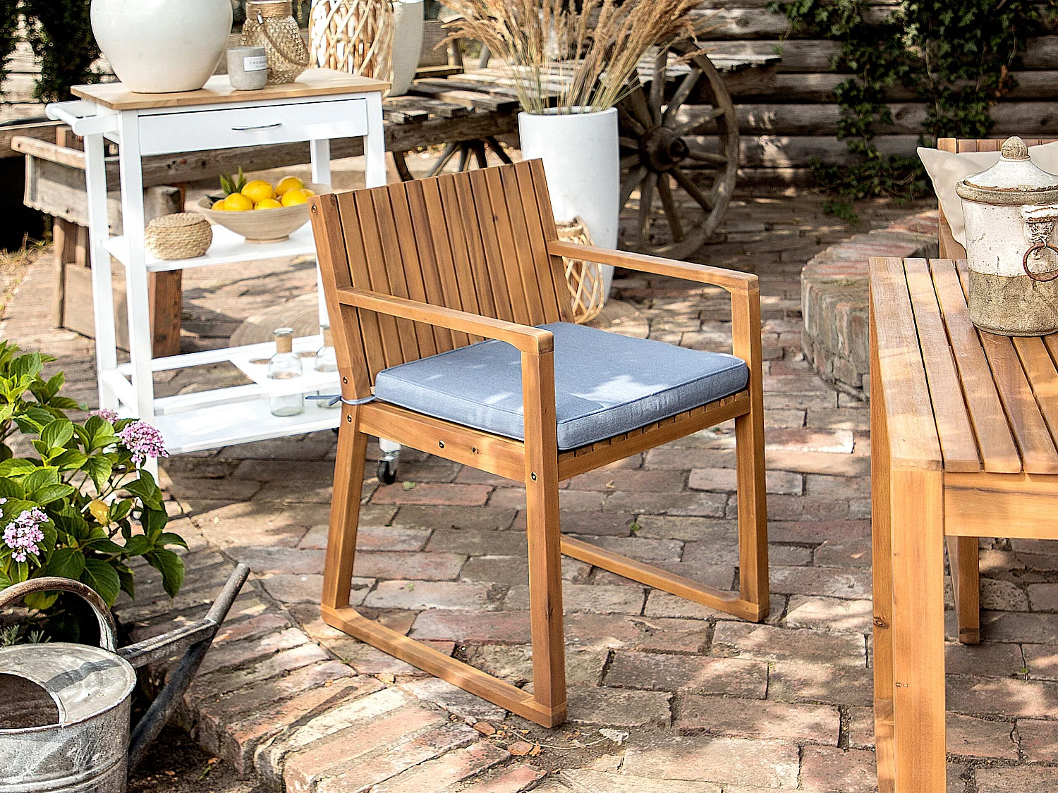 Set van 8 tuinzitkussens SASSARI 46 x 46 cm Blauw