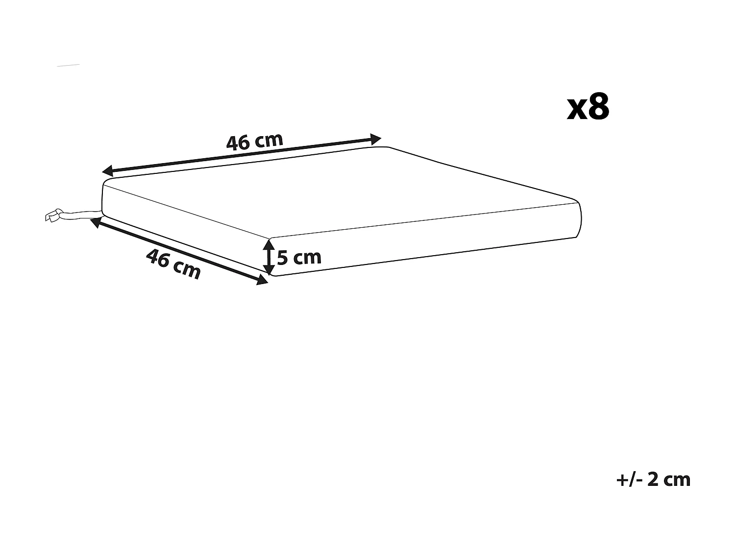 Conjunto de 8 almofadas de cadeira para jardim SASSARI 46 x 46 cm Azul