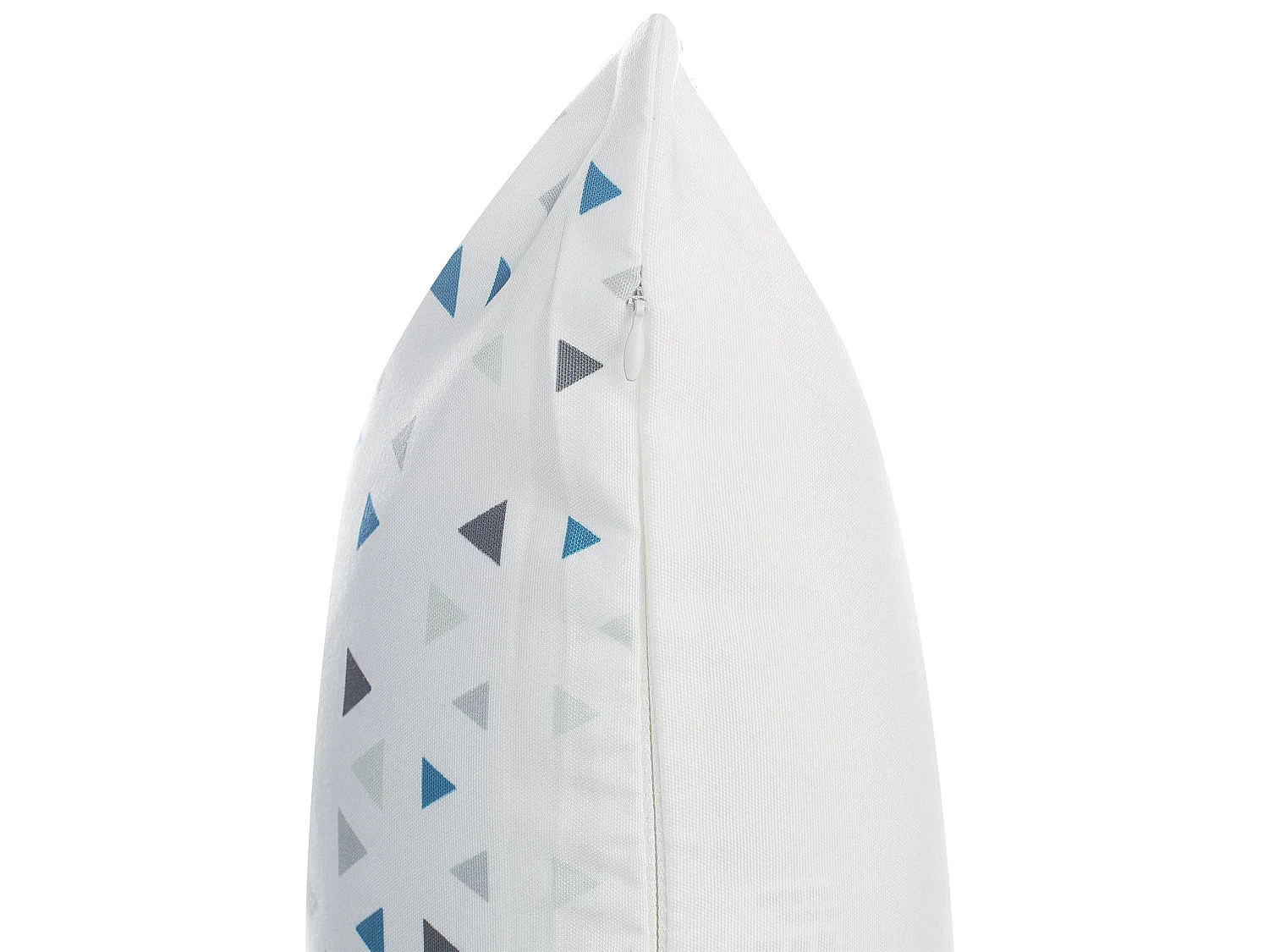 Lot de 2 coussins décoratifs CLEOME 45 x 45 cm Blanc Gris Bleu Motif géométrique