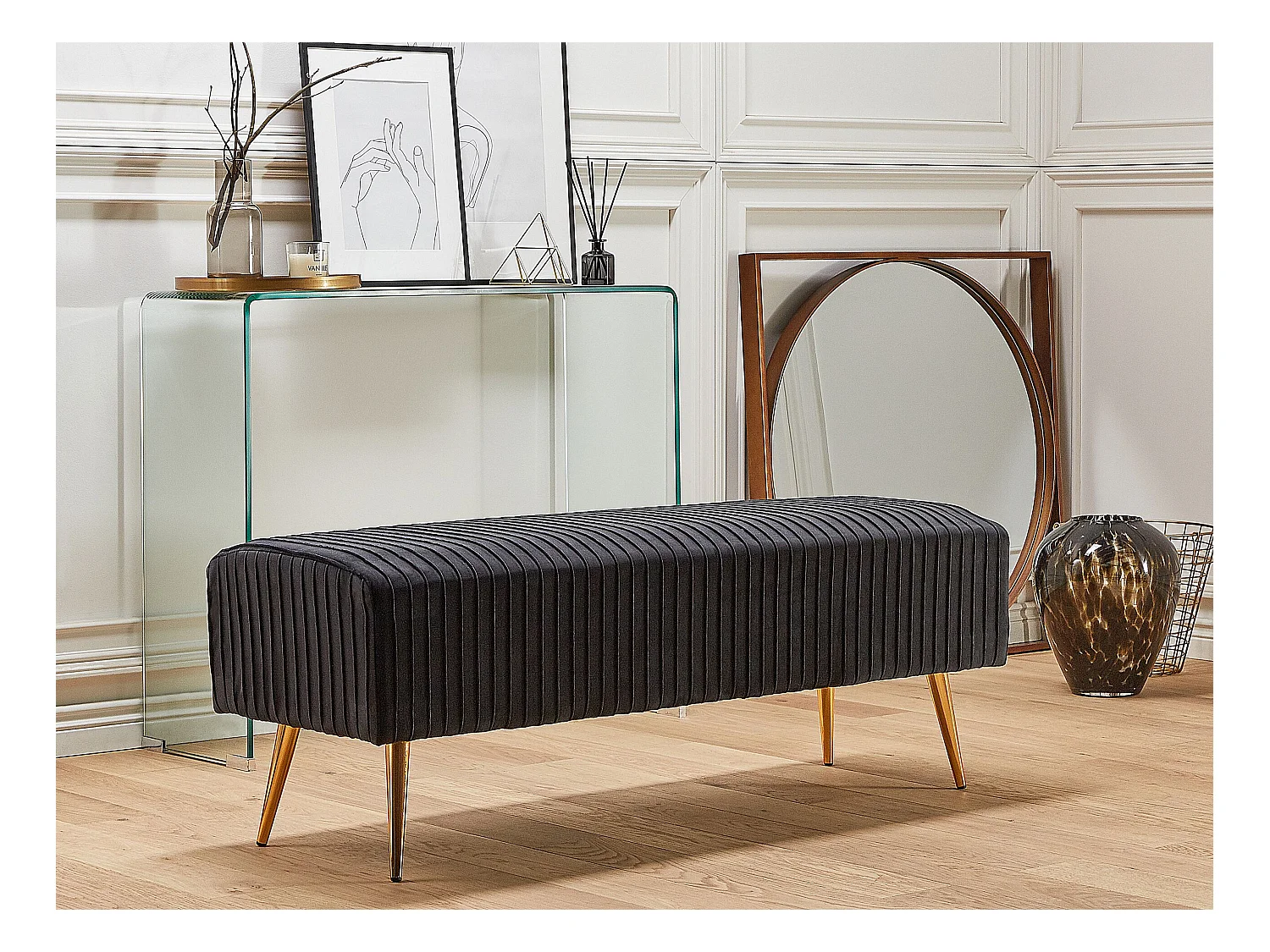 Banc PATERSON Velours Noir