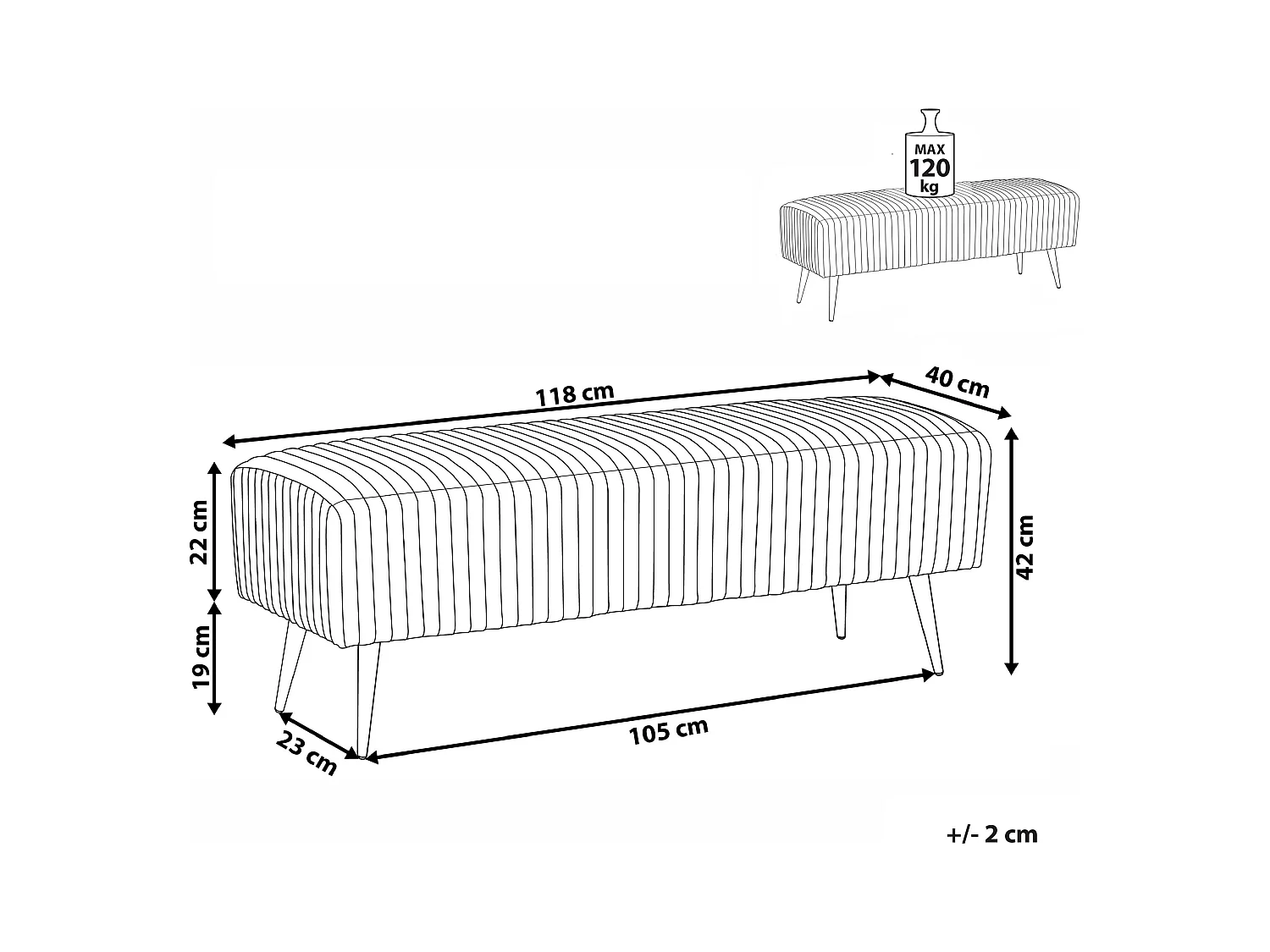 Banc PATERSON Velours Noir