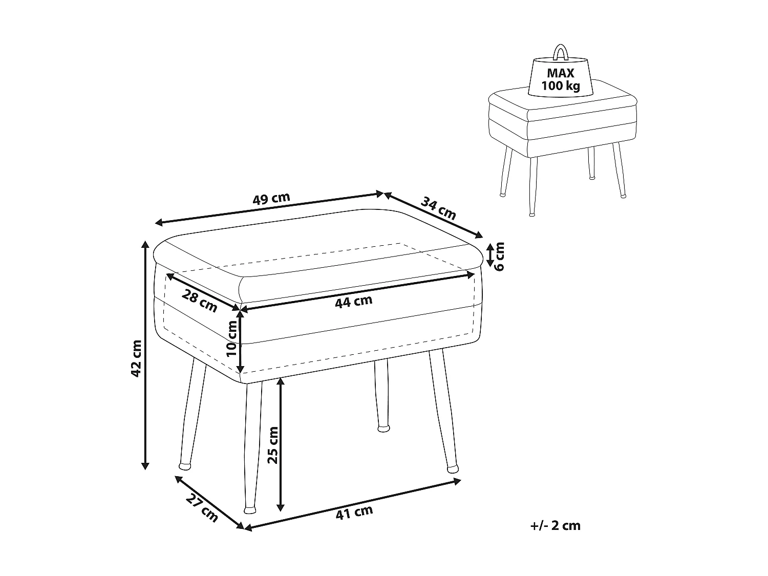 Banco con almacenaje ODESSA Terciopelo Verde oscuro