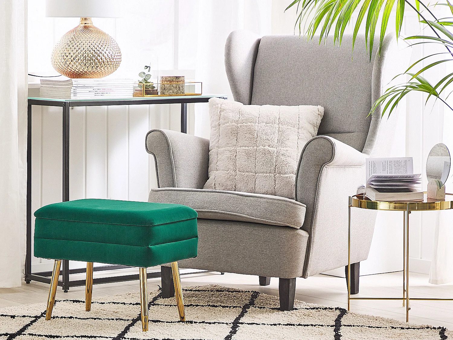 Bank met opbergruimte ODESSA Fluweel Donkergroen