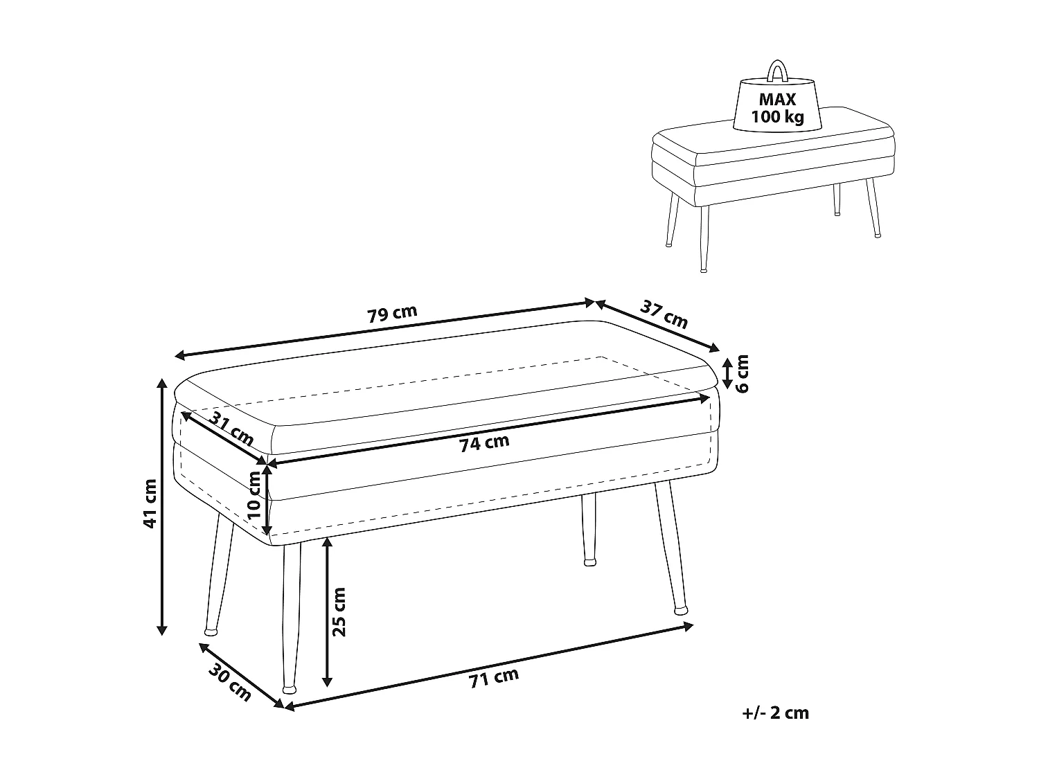 Cassapanca DURHAM Velluto Rosa
