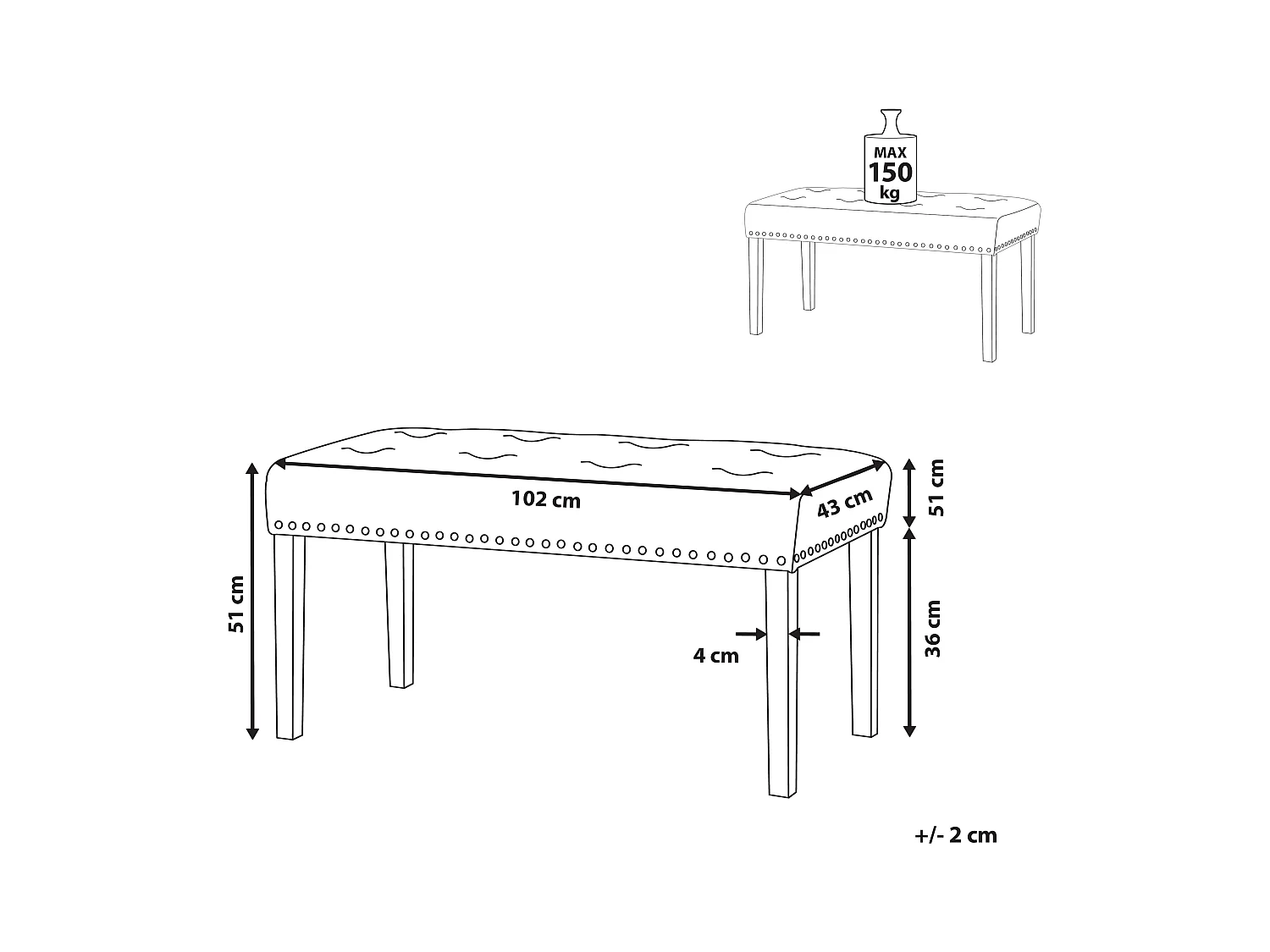 Banc YORKTON Velours Vert