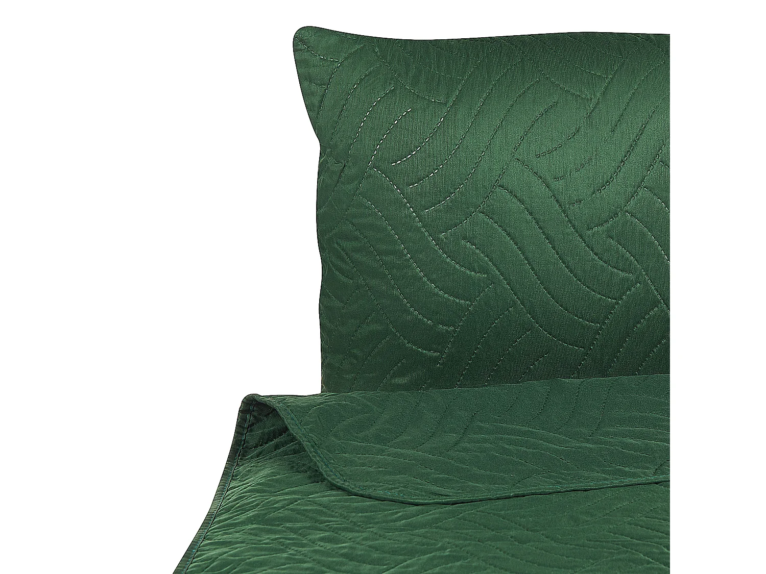 Copriletto trapuntato con cuscini verde 200 x 220 cm BABAK