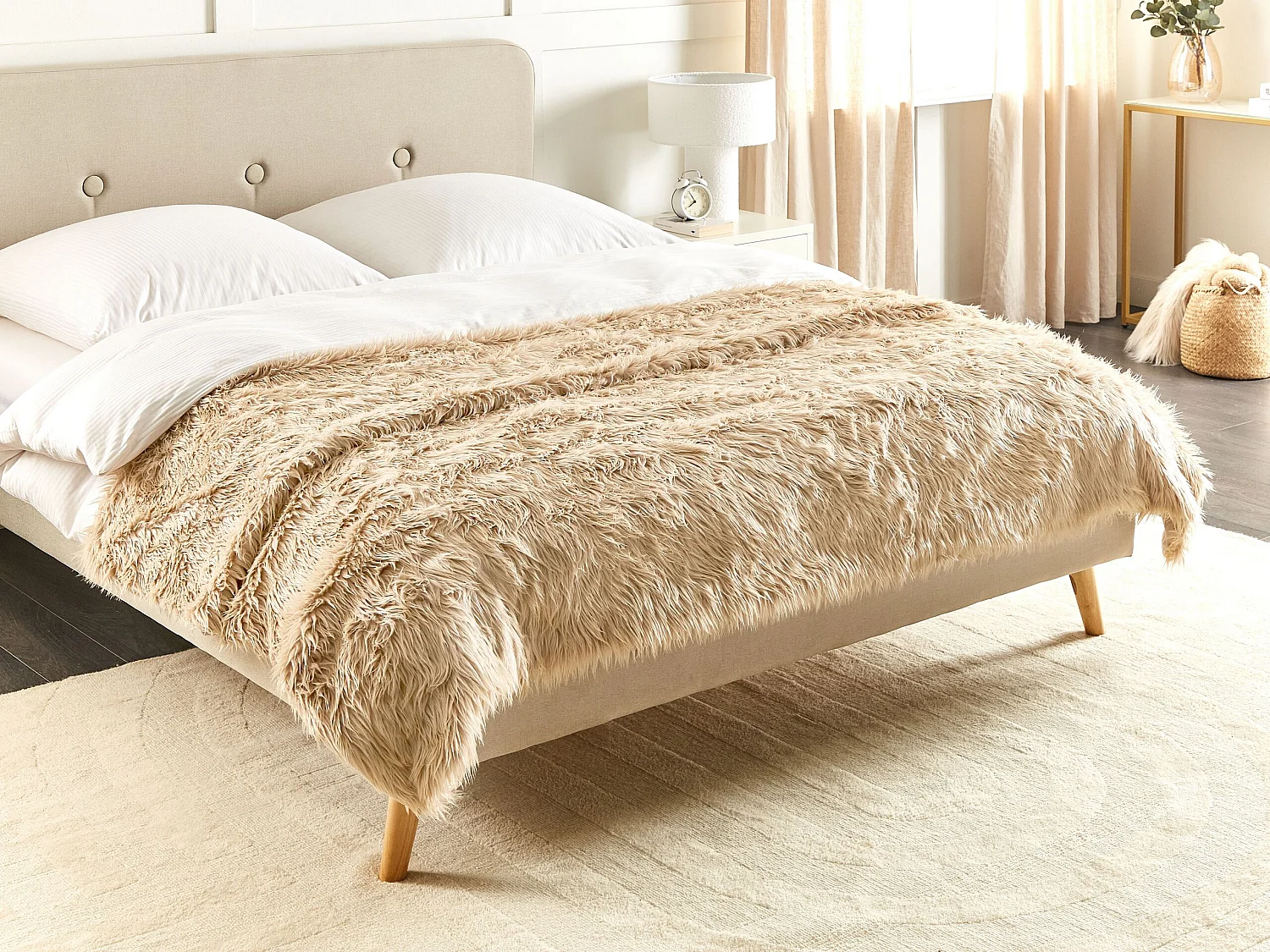 Couvre-lits DELICE 200 x 220 cm Marron clair