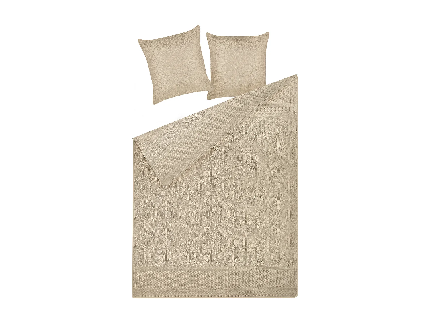 Colcha com almofadas SHUSH 140 x 210 cm Taupe