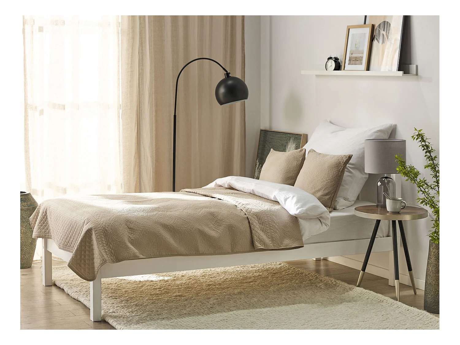 Sprei met kussens SHUSH 140 x 210 cm Taupe