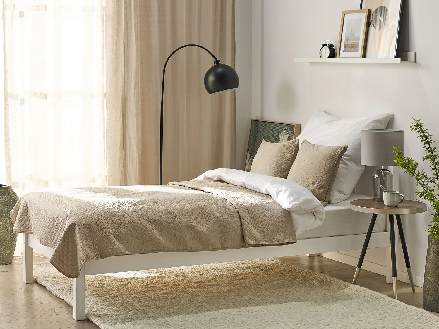 Tagesdecke mit Kissen SHUSH 140 x 210 cm Taupe