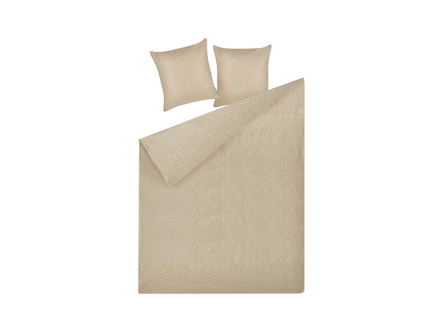 Colcha com almofadas SHUSH 160 x 220 cm Taupe