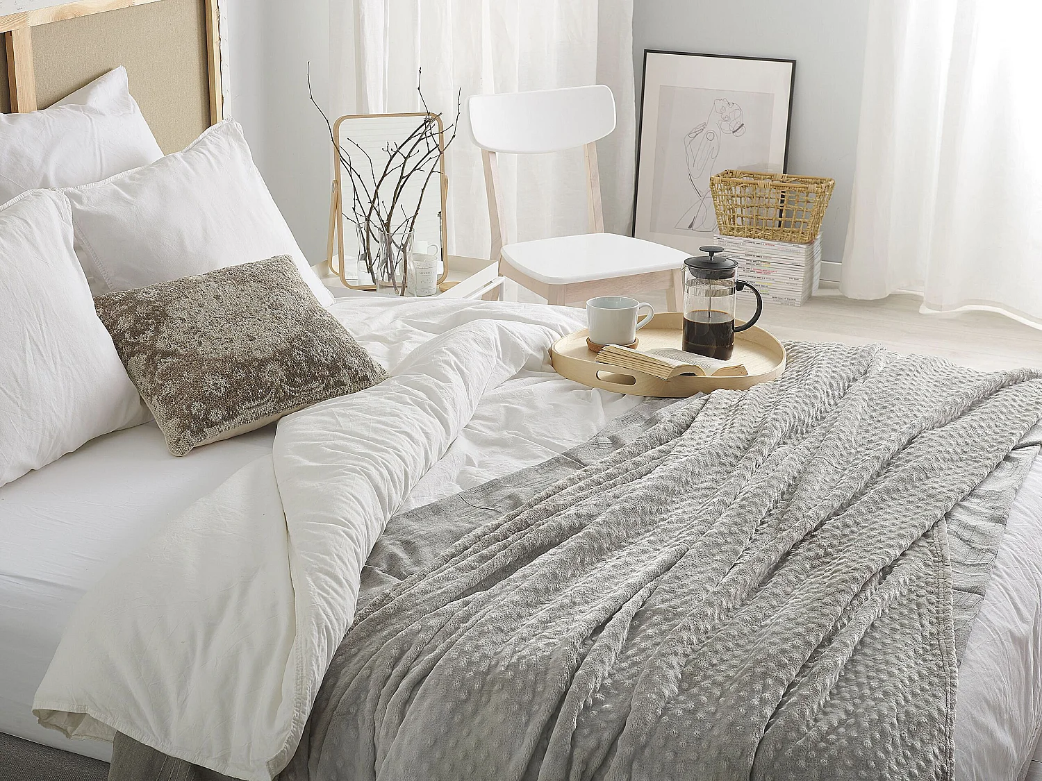 Manta SAMUR 200 x 220 cm Gris claro